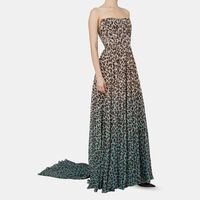 Leopard-print Ombre Chiffon Gown