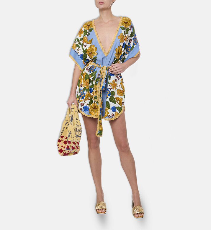 Farm Rio Garden Scarf Mini Dress, Model View