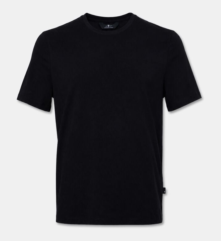 7 for All Mankind Crewneck Short-sleeve T-shirt, Black, M, Packshot View