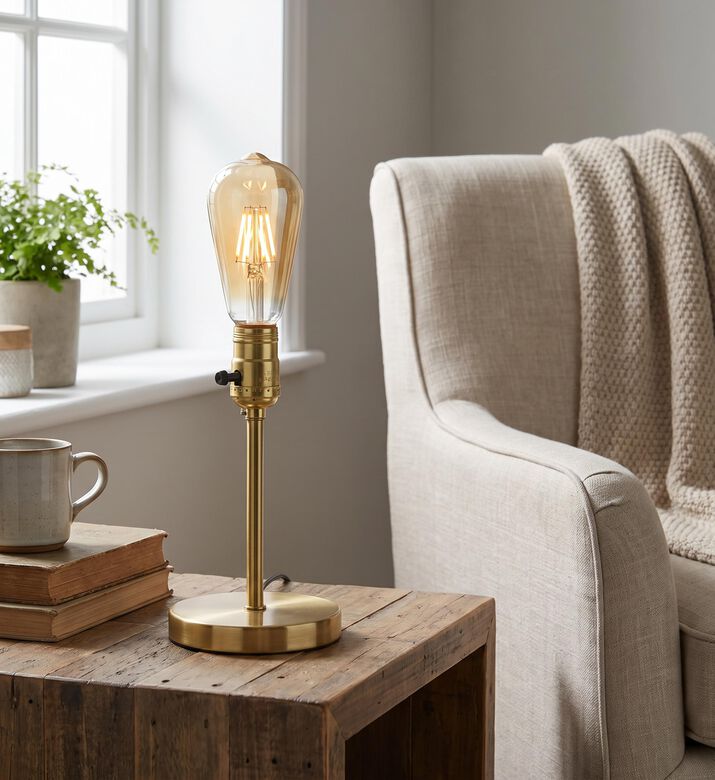 Light and Living Angelo Glass Angular Amber Led Light, Gold, 6.5-cm, Packshot View