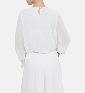 قميص منسوج بأكمام شفافة