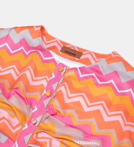 Elastic Waistband Zig-zag Woven Dress