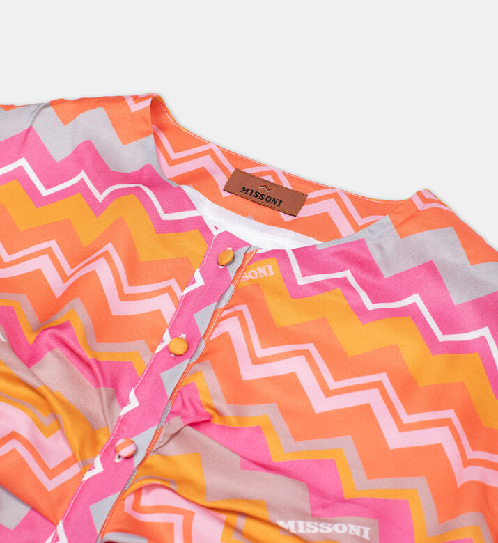 Elastic Waistband Zig-zag Woven Dress