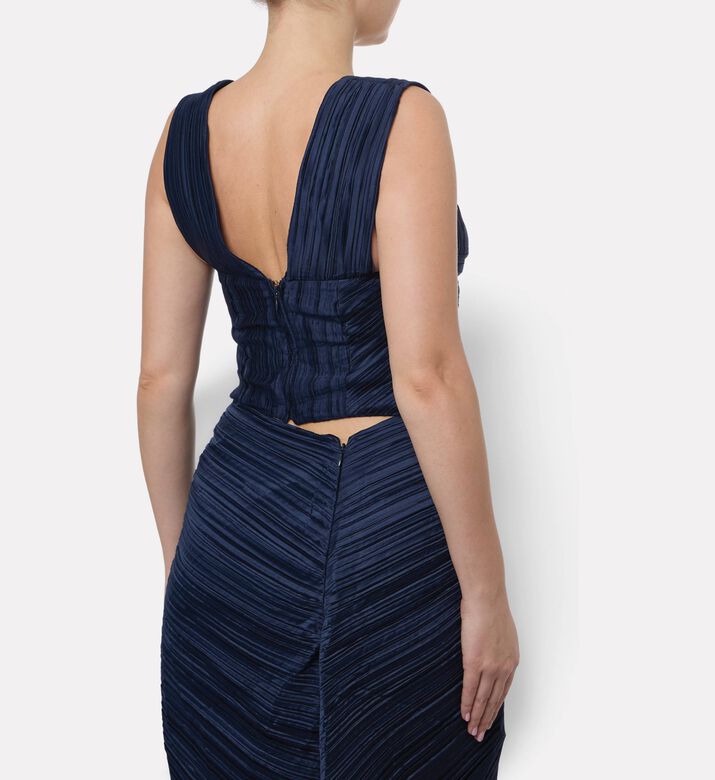 Cult Gaia Pleated Sweetheart Neck Top, Model View