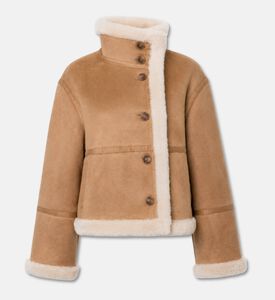 Galeries Lafayette Shearling-trim Cropped Jacket, Packshot View