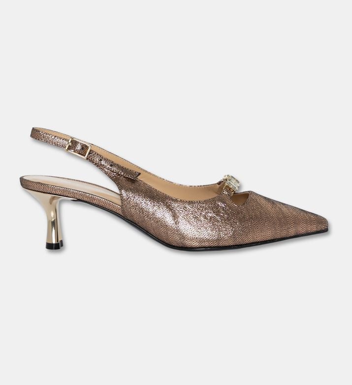 Baldinini Metallic Slingback Kitten Heels, Packshot View