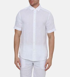 قميص كتان بأكمام قصيرة