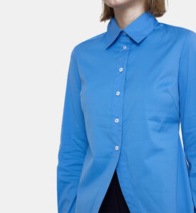 Godet Button-up Flared Shirt Dress