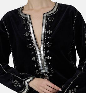 فستان هيلين مخملي قصير مطرز