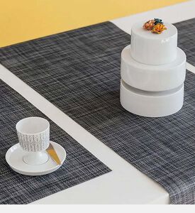 مفرش صحون مستطيل بنسيج السلة صغير