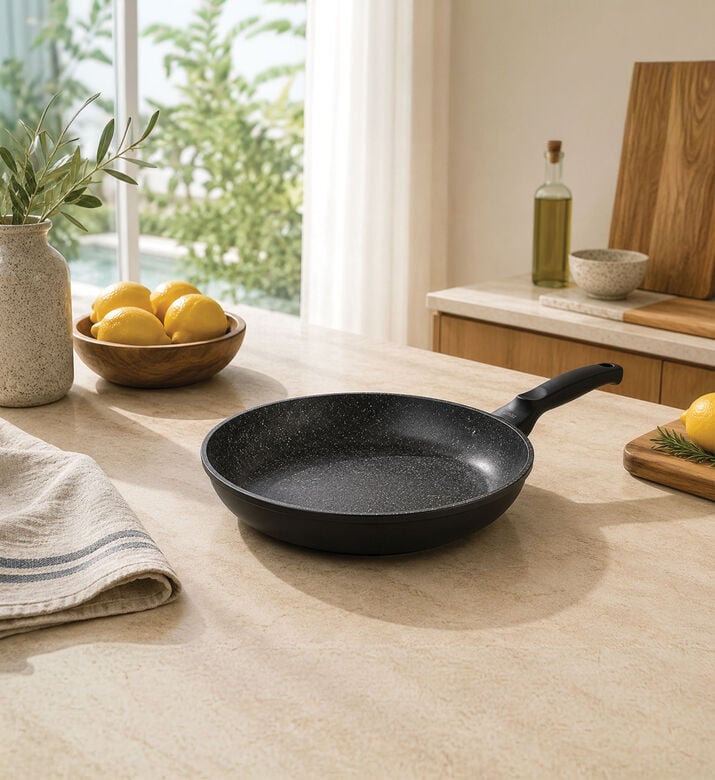 Risoli Granito Fry Pan, Black, 20-cm, Packshot View