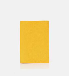Camille Fournet Pebbled Leather Passport Holder, Yellow, Packshot View