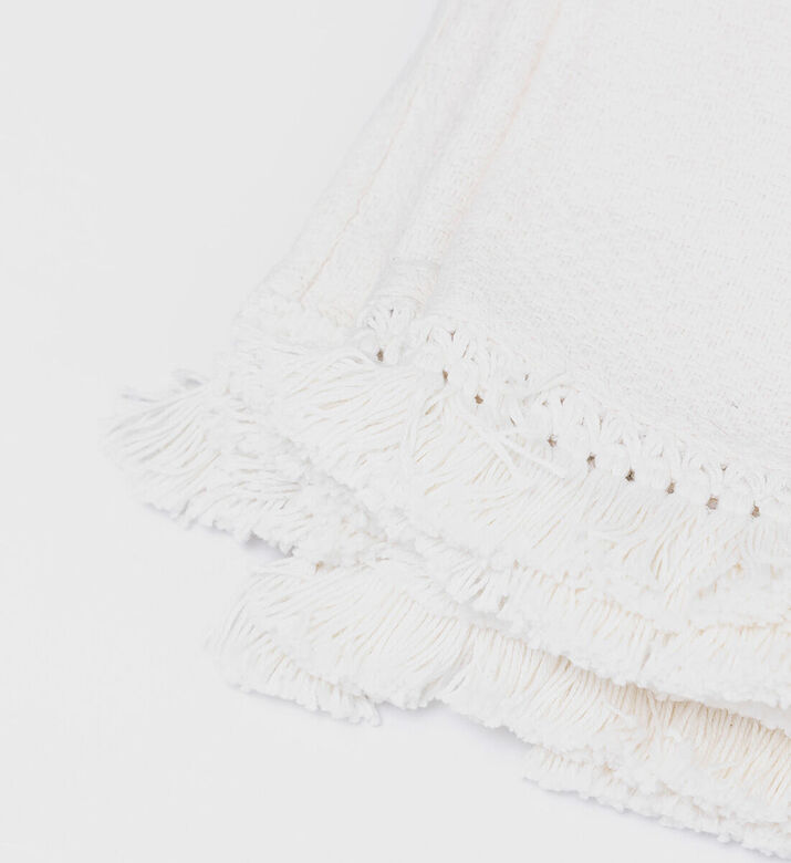 Home Deco and More Swan Fringe Lace Cotton Throw, Packshot View