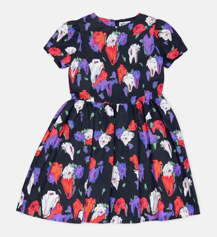 Cotton Morphed Flowers Faille Dress