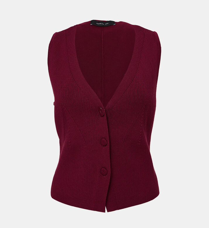 Button-up Ribbed Waistcoat Button-up Ribbed Waistcoat