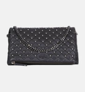 The Kooples Heritage Medium Leather Pouch, Black, Packshot View