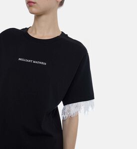 Lace Trims Text-print Short-sleeve T-shirt