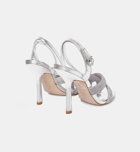 صندل بكعب عالي بأشرطة لامعة