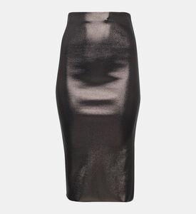 تنورة لوكس ضيق بمظهر ميتاليكي