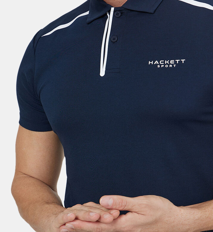 تيشيرت بولو قطن بشريط بشعار