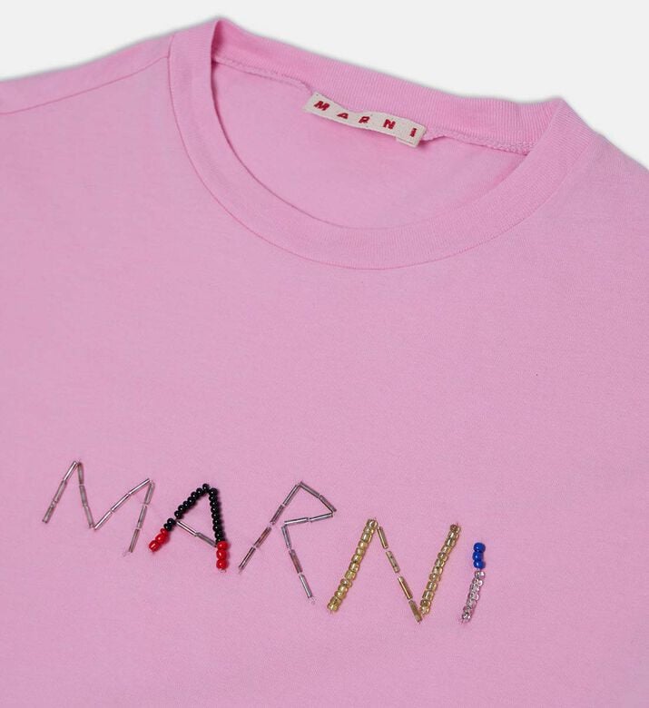 Cotton Sequined Logo T-shirt Cotton Sequined Logo T-shirt
