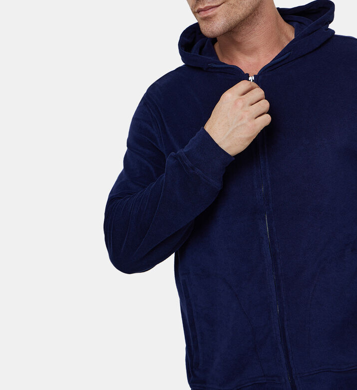 سويت شيرت قطن بغطاء رأس بسحاب