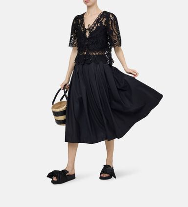 Hallie Wool Pleated Midi Skirt
