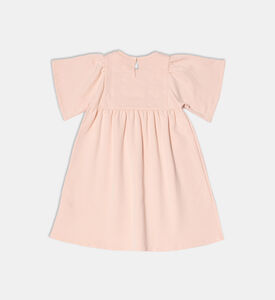 Fleece Cotton Floral-embroidery Dress