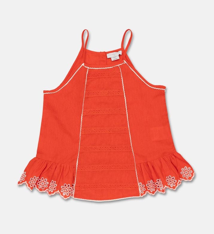 Stella McCartney Lace Embroidered Ruffle Top, Packshot View