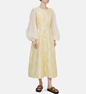 فستان ساني بريز طويل بأكمام مطوية