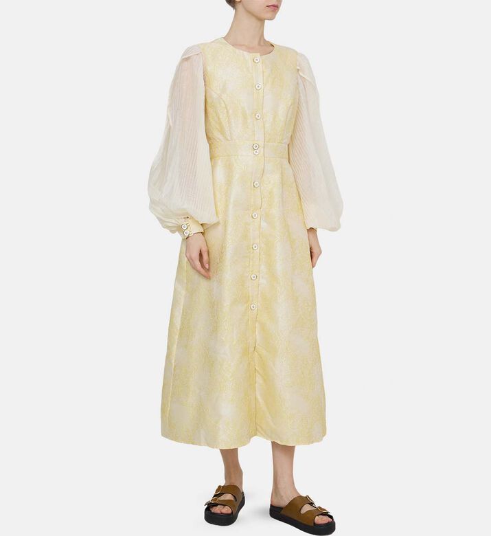 فستان ساني بريز طويل بأكمام مطوية