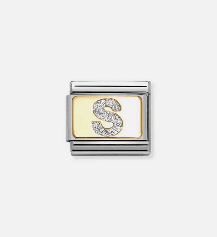 Composable Classic Link Silver Glitter Letter S Charm