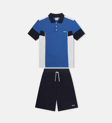 Boy Textile Pique Polo Short Set