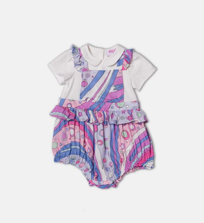 All-over Abstract Print Romper