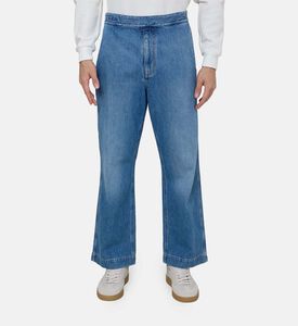 Banded Waist Flared Denim Pants Banded Waist Flared Denim Pants