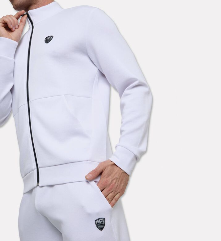 EA7 Zip-fastening Long-sleeve Set, White, L, Model View