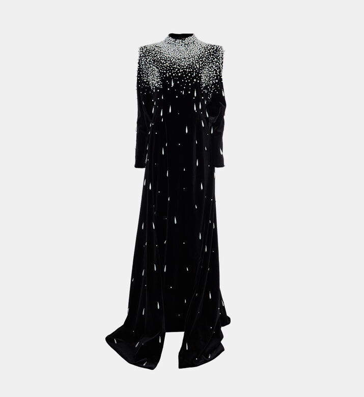 Jean Louis Sabaji Velvet Pearl-embellished Dress, Packshot View