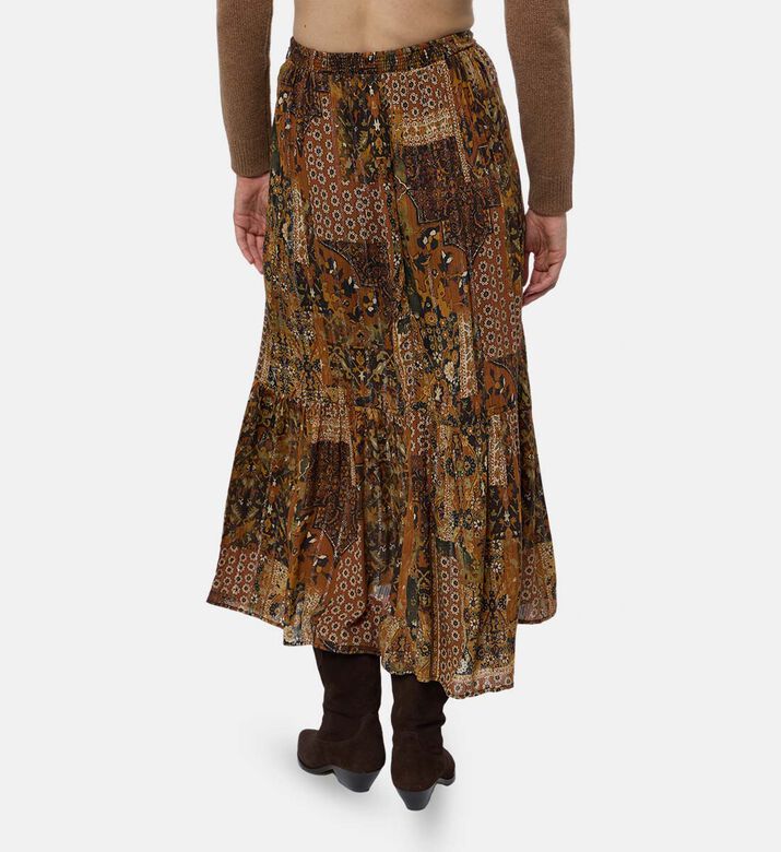 Ba and Sh All-over Print Pleated Skirt, Model View Ba and Sh All-over Print Pleated Skirt, Model View