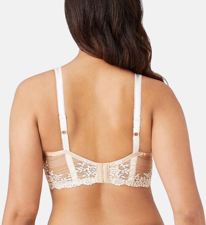 Wacoal Embrace Lace Underwire Bra, Ivory, 100, E, Model View
