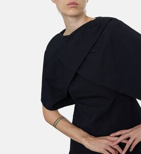 Dawei Architectural Cape-sleeve Fitted Top, Model View