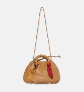 Hereu Leather Foulard-detail Tote, Camel, Packshot View
