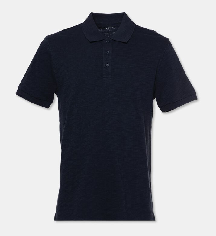 Vince Button Placket Short-sleeve Polo, Blue, M, Packshot View