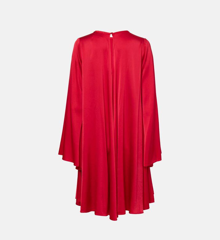 Stretch Silk Satin Flared Mini Dress