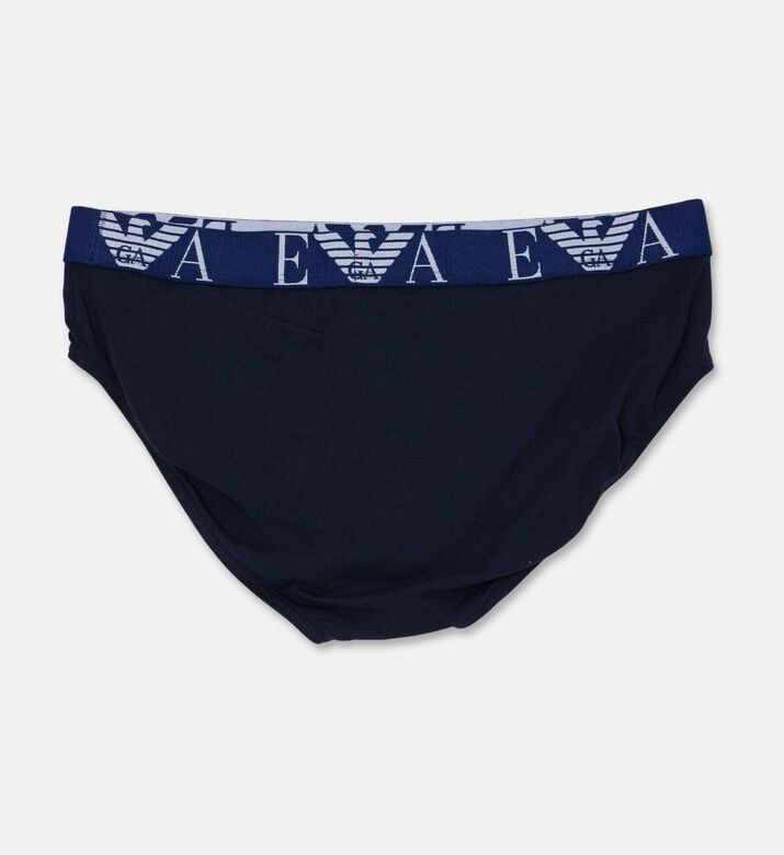Emporio Armani Eva Waistband 3-piece Briefs Set, Blue, Xxl, Packshot View