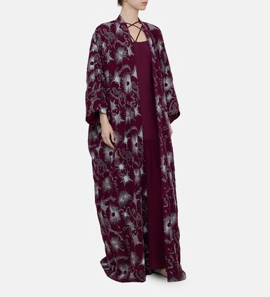 Riyadh Sky Crepe Bisht Scarf Set