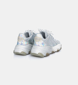 حذاء رياضي جلدي مع شبكة