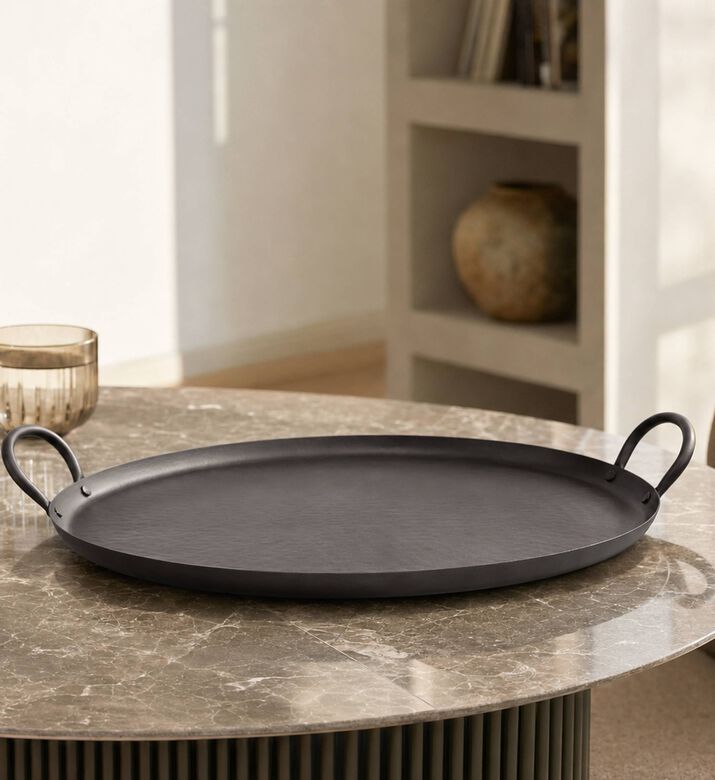 Gusta Metal Serving Decorative Tray, Model View