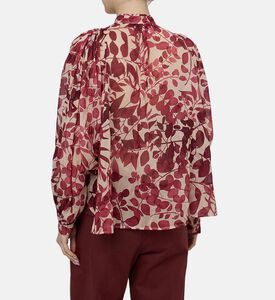 قميص بأكمام طويلة بطبعة أزهار