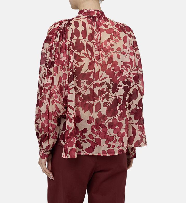 قميص بأكمام طويلة بطبعة أزهار