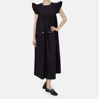 Stretch Cotton Frill Sleeve Dress